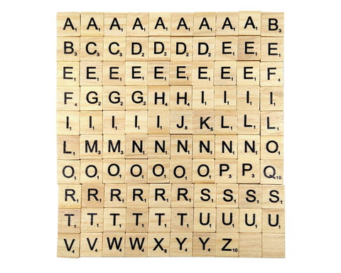 Wooden Alphabet Letters 200 Pieces Scrabble Tiles Replacement