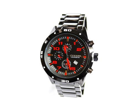 Men Quartz Adjustable Steel Band Calendar Chronometer Watch