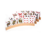 Playing Card Holders 2 Pieces 13 Inches Curved Wooden Racks for Card Games