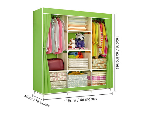 Portable Closet 46 Inch x 18 Inch x 65 Inch Wardrobe Closet - Green