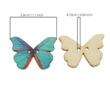Butterfly Sewing Buttons 50 Pieces Wooden Buttons 2 Hole Buttons
