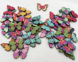 Butterfly Sewing Buttons 50 Pieces Wooden Buttons 2 Hole Buttons