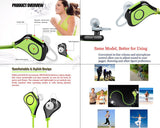 Wireless Bluetooth 4.0 Sport  Headset with Mic - Green