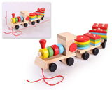 Children's Wooden Geometric Educational Toy Train