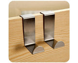 6 Pcs Stainless Steel Over Door Hooks Set - Silver