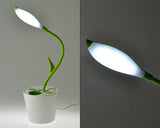 Plant Shape LED Desk Light with Pen Holder - Green