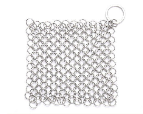 Stainless Steel Cast Iron Cleaner 8 x 6 Inches Chainmail Scrubber