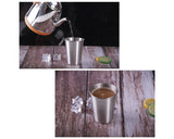 Stainless Steel Cup 5 Pieces 17 Ounce Stainless Steel Pint Cup Tumblers