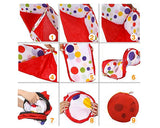 1.2m Foldable Hexagon Ball Pool Tent with Red Zippered Bag for Kids