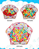 1.2m Foldable Hexagon Ball Pool Tent with Red Zippered Bag for Kids