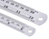 12 Inch and 6 Inch Stainless Steel Rulers
