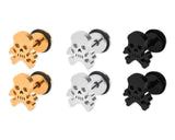 3 Pairs Middle Finger Stainless Steel Stud Earrings