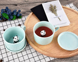 3D Cute Animal Ceramics Coffee Cup with Lid