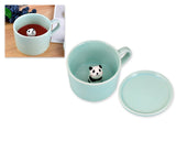 3D Cute Animal Ceramics Coffee Cup with Lid