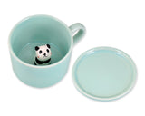 3D Cute Animal Ceramics Coffee Cup with Lid