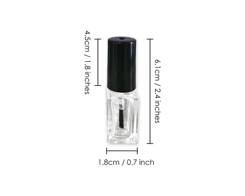 Nail Polish Bottles 5 Pieces 5 ml Empty Glass Bottles with Brush Cap