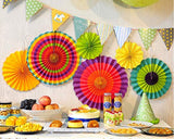 Fiesta Party Decoration 12 Pieces Hanging Paper Fans for Carnival
