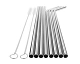 Reusable Stainless Steel Drinking Straws with 2 Cleaning Brushes