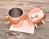 2 Pieces 500ml Stainless Steel Moscow Mule Copper Mugs - Rose Gold