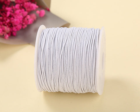 Elastic Cord 1.0 mm Beading Thread Stretch String Craft Cord - White