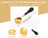 Ds. Distinctive Style Retro Wax Spoon with Wooden Handle for Sealing Stamp (Large 1.2 Inches Diameter)
