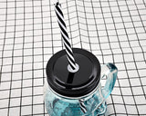 350 ml Skull Glass Cup with Lid and Straw