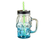 350 ml Skull Glass Cup with Lid and Straw