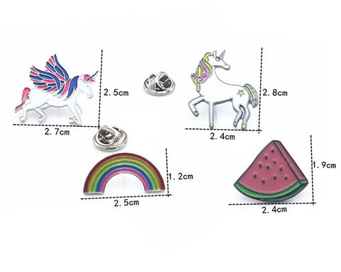 4 Pieces Enamel Brooch Pins Button Badges - Cartoon Series