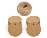 Kraft Paper Gift Tags 100 Pieces Writable Hanging Labels with 30m String