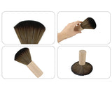 Neck Duster for Hair Cutting Soft Barber Neck Brush with Wooden Handle