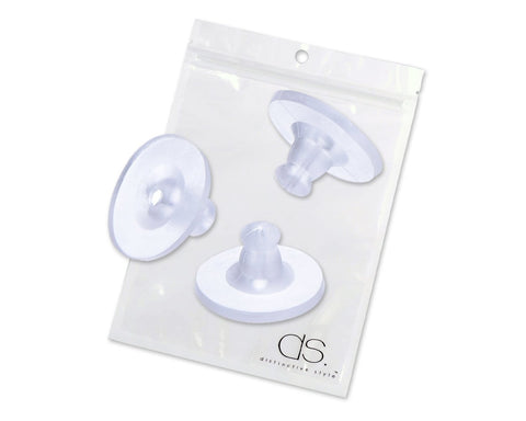 100 Pieces Clear Silicone Earring Backs