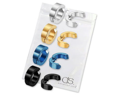 4 Pairs Titanium steel Non-Pierced Clip On Earrings
