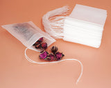 Tea Filter Bags 100 Pieces Disposable Empty Tea Bags with Drawstring