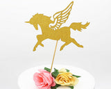 24 Pieces Golden Unicorn Cupcake Toppers for Party Decoration