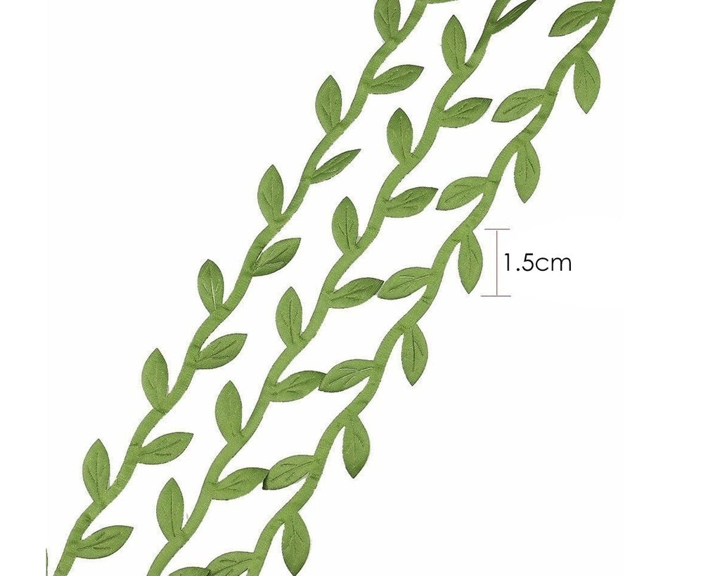 Olive Leaf Trim Ribbon Artificial Vines for DIY Wreath, 20 Yards - Green
