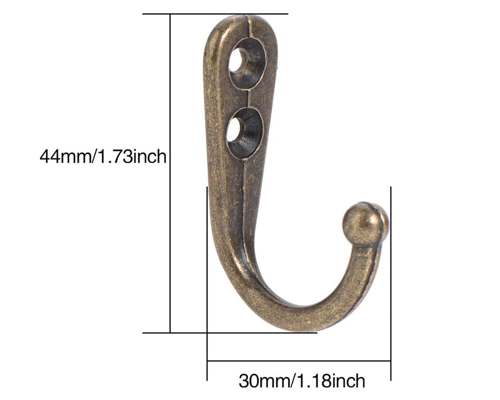 Set of 20 Wall Mounted Coat Hooks with Screws