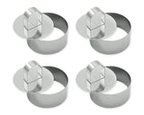 Cake Molds 4 Pieces Stainless Steel Small Cake Ring with Pusher