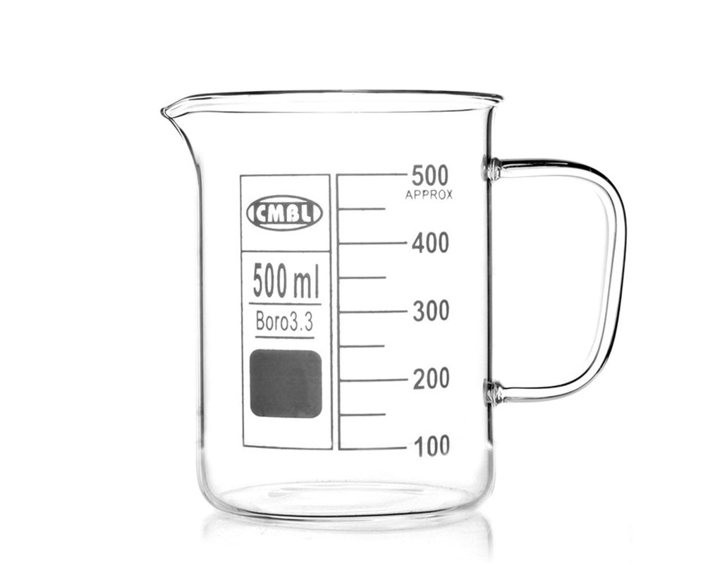 Glass Beaker with Handle 500 ml Chemistry Beaker for Laboratory