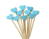 Heart Shaped Cupcake Toppers 20 Pieces Glittery Cake Toppers
