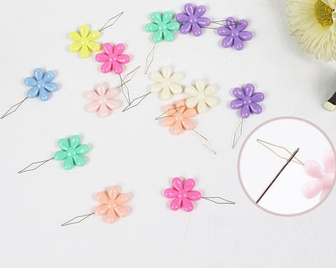 Needle Threaders 20 Pieces Flower Shaped Plastic Hand Sewing Kit