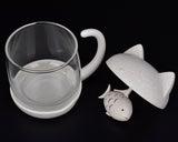 Cute Cat Tea Glass with Detachable Tea Infuser