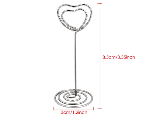 Heart Shape Place Card Holders 12 pieces Photo Holder Stand