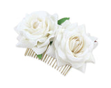 Rose Flower Hair Comb 2 Pieces Bridal Headpiece for Wedding