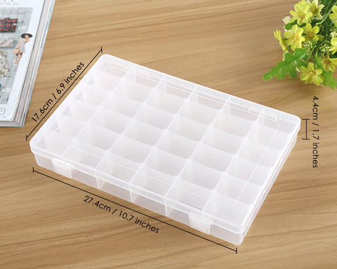 Jewelry Box 36 Grids Clear Plastic Organizer Box for Jewelry Storage