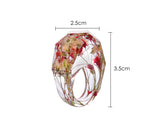 Rings for Kids Dried Flowers Resin Ring with Gift Box