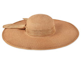 Foldable Straw Hat with Bowknot for Women