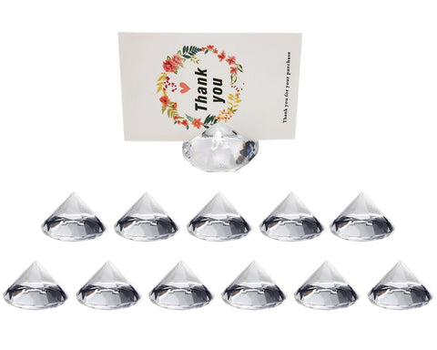 Place Card Holder 12 Pieces Acrylic Diamond Shaped Table Number Holders
