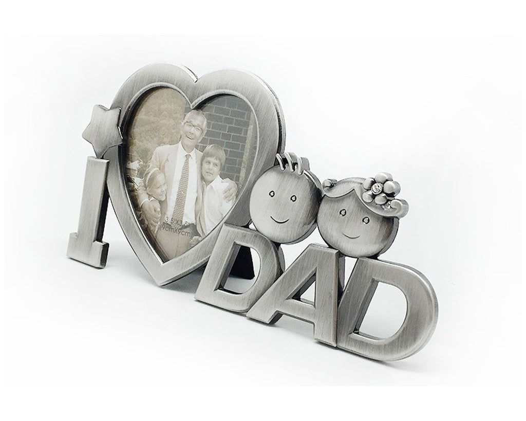 Wooden Photo Frame ''I Love Dad'' Heart Shape Picture Frame