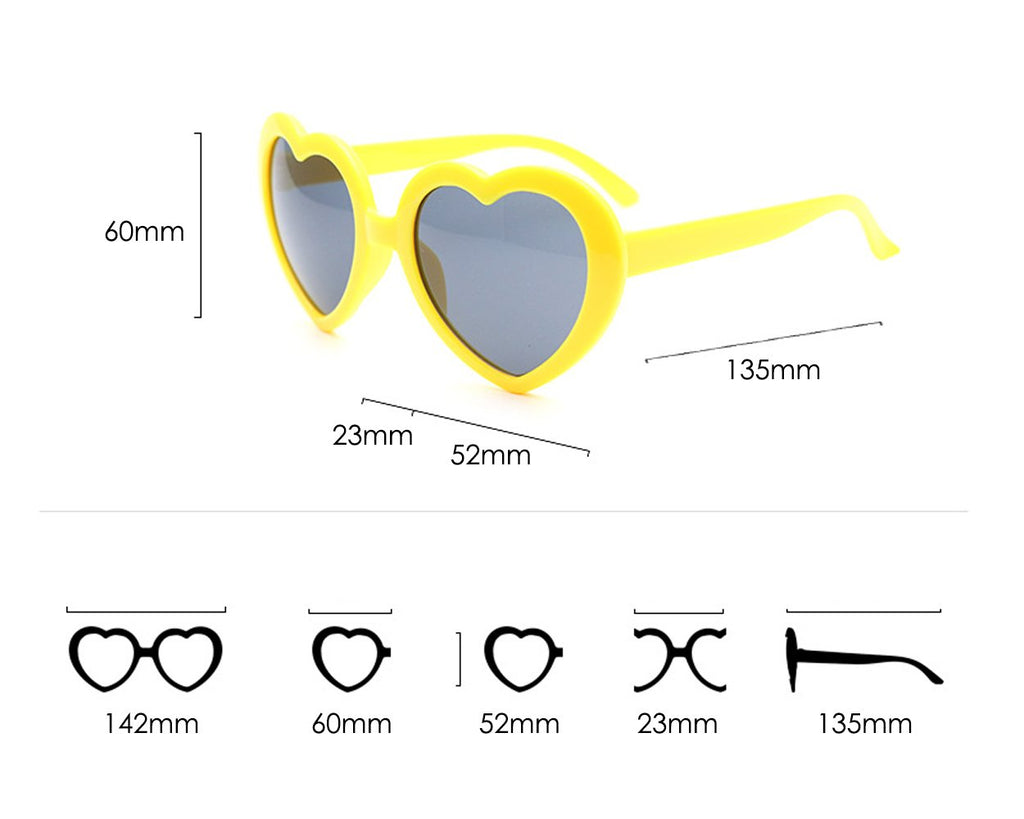 Sunglasses for Kids 6 Pieces Heart Shaped Party Glasses for Children