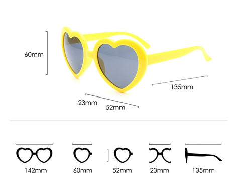 Sunglasses for Kids 6 Pieces Heart Shaped Party Glasses for Children